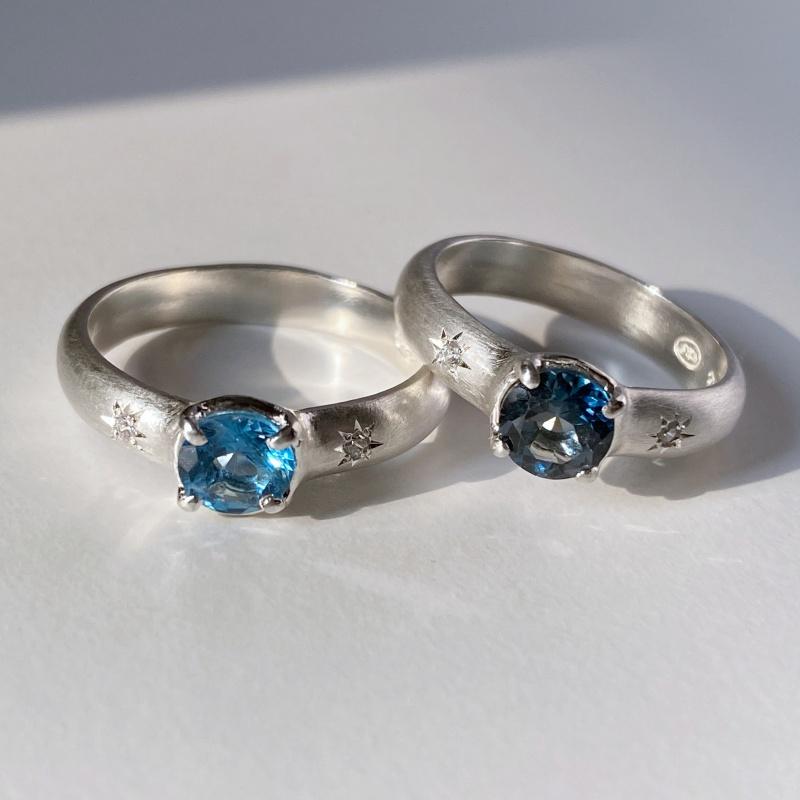 Blue topaz ring (2color)