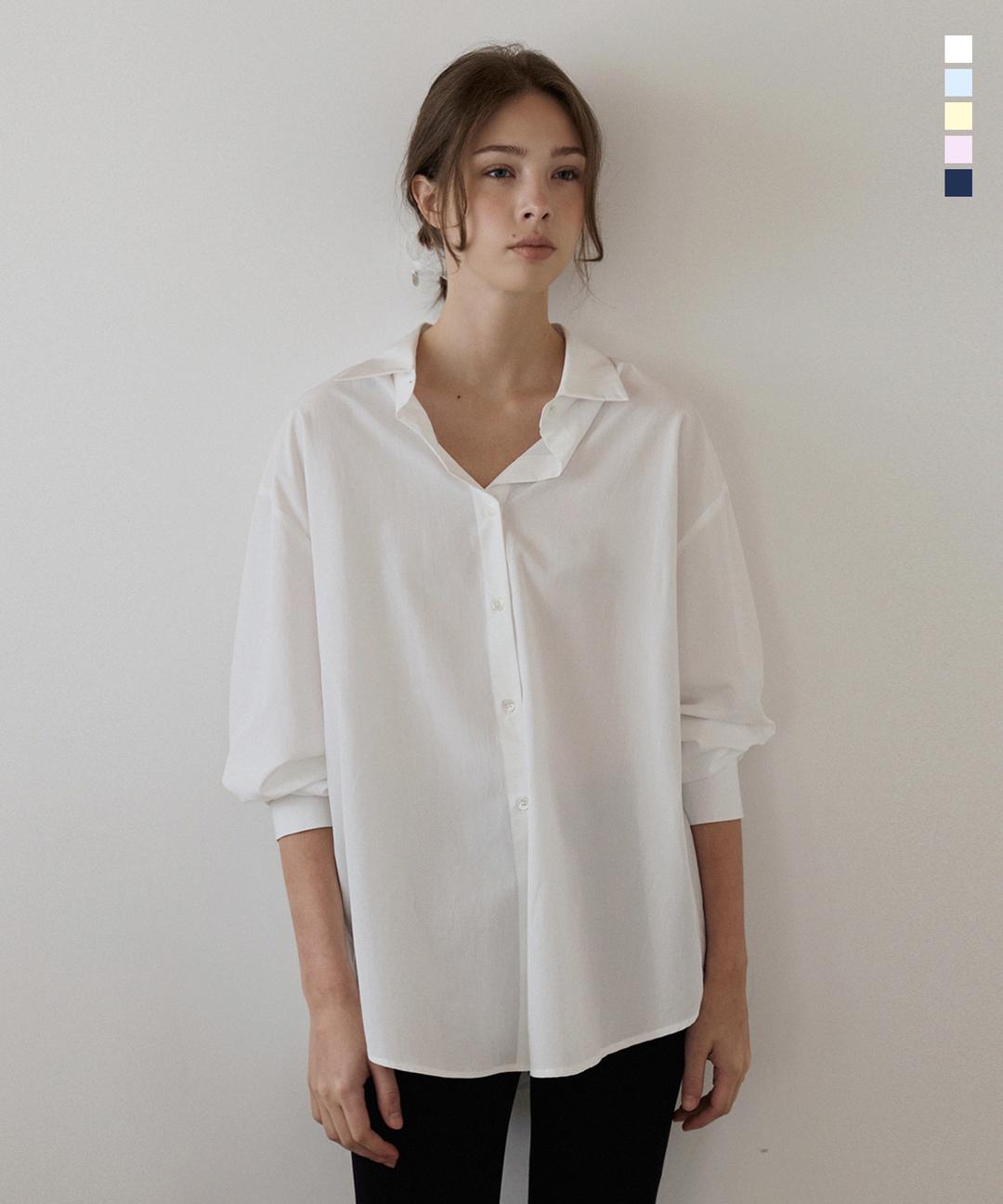 하네 [스크런치 SET] 플로우 루즈핏 셔츠 5Color