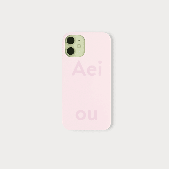 Aeiou Phone case Glossy Pastel Pink