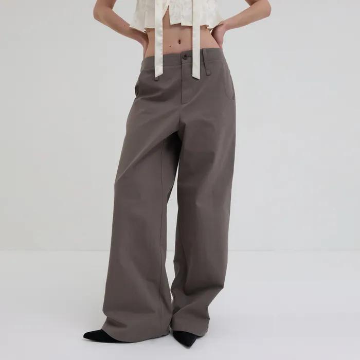 COTTON WIDE PANTS_MOCHA