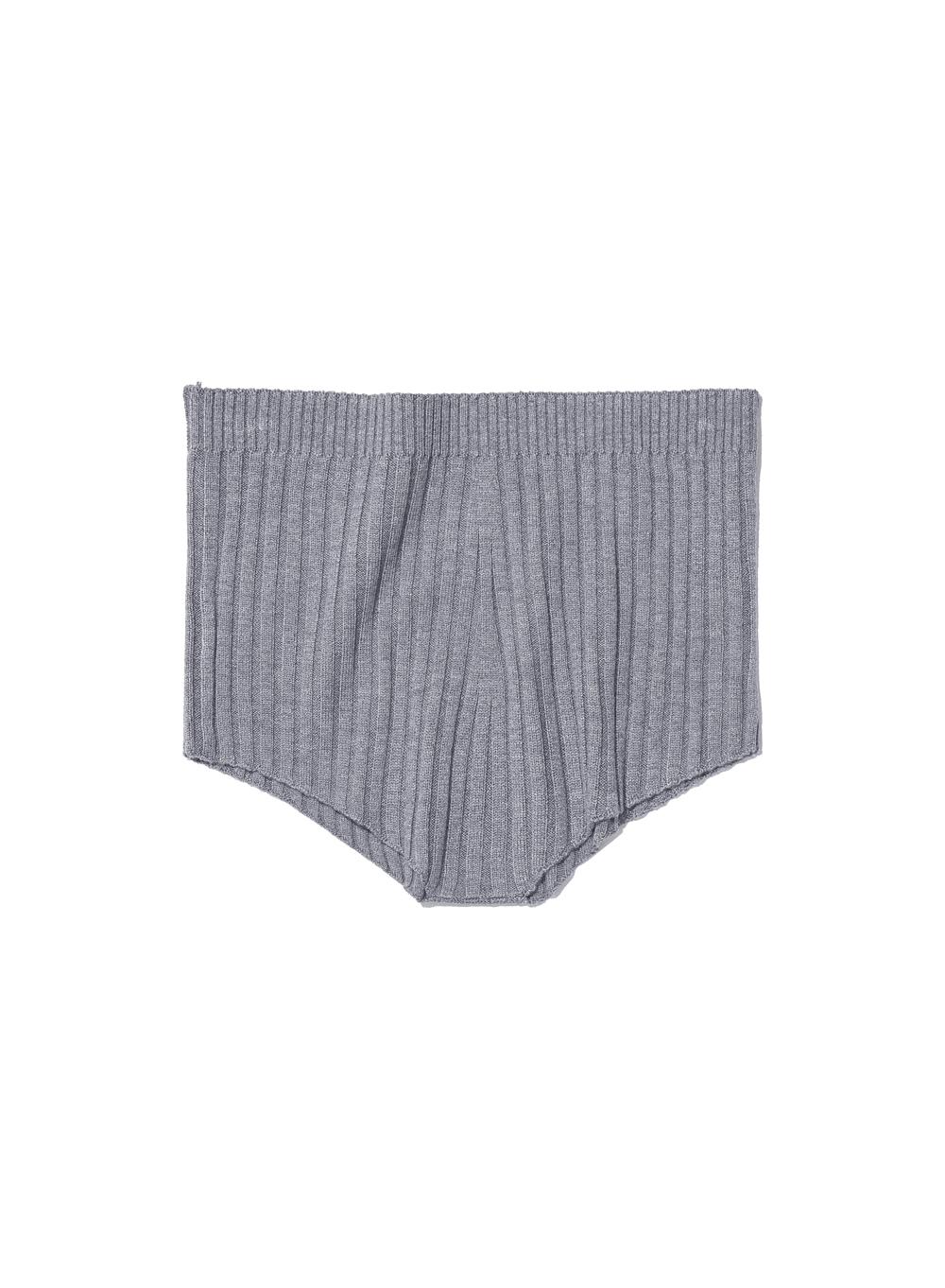 [WOMEN] RIBBED KNIT MICRO SHORTS_MELANGE
