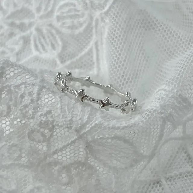 silver925 미니 별 체인 볼 반지