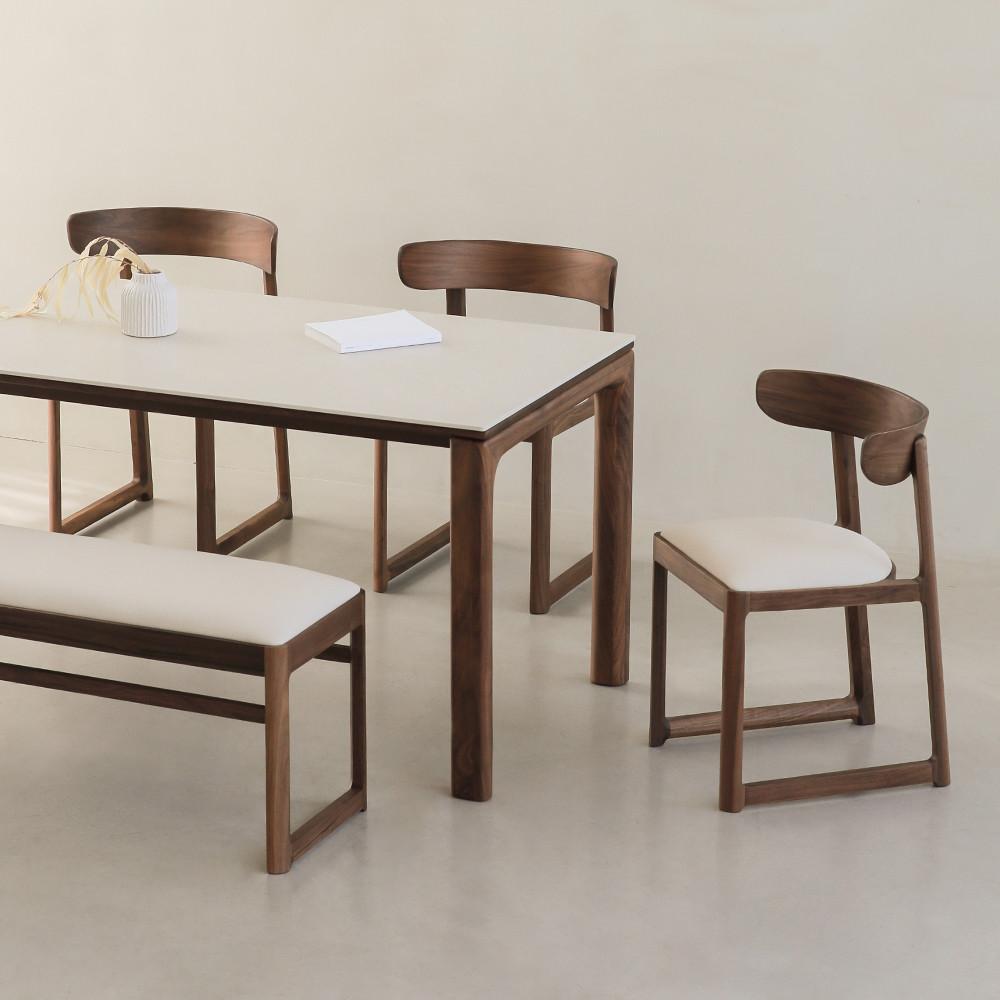 모아나 월넛 호두나무 원목 포세린 세라믹식탁 4인용 6인용 1400 1600 1800 2000