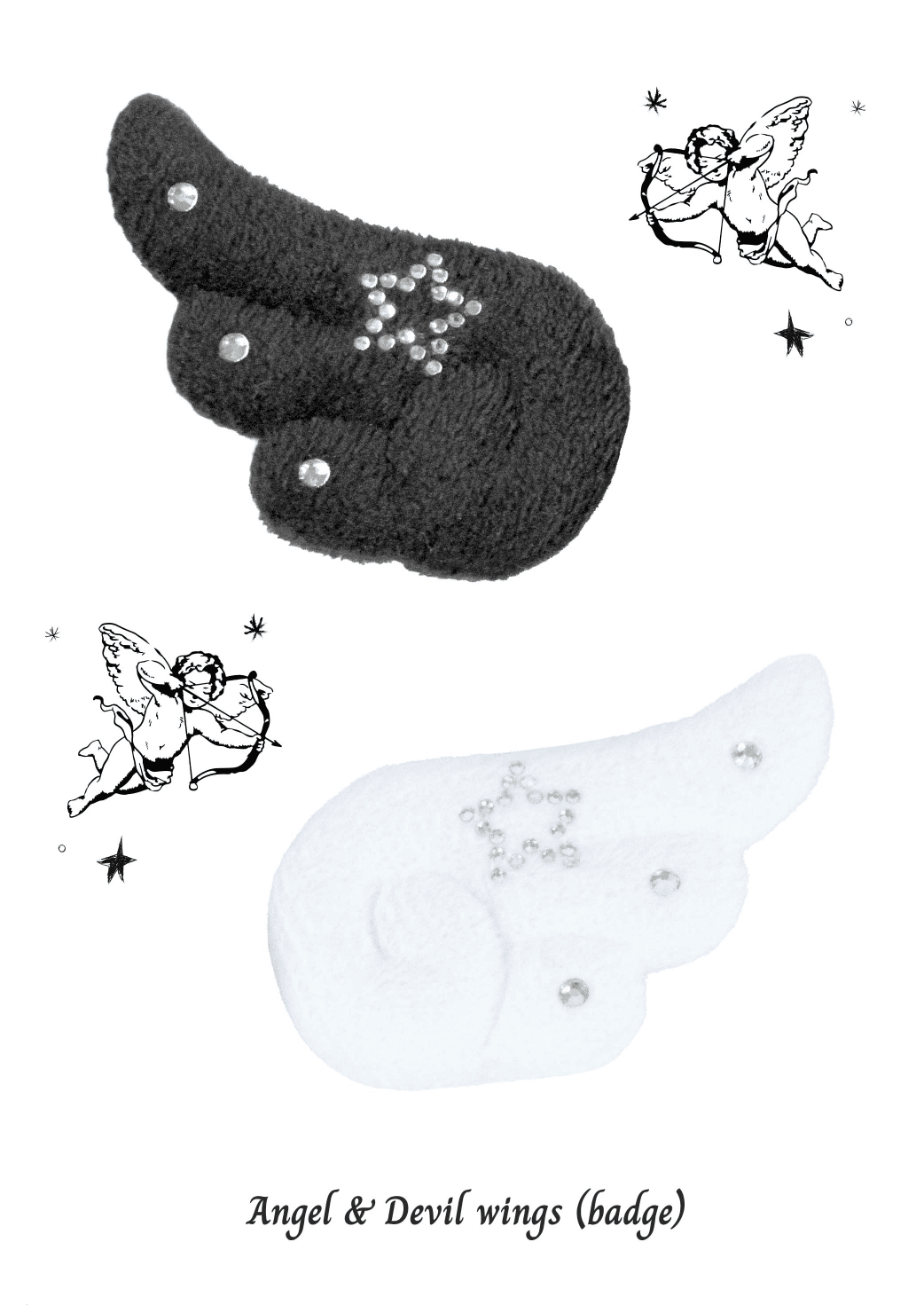 Angel & Devil Wings Badge (2ea)