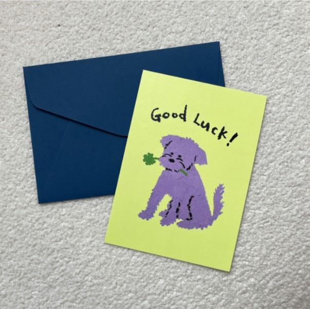 [발구락] Good luck (행운/화이팅) 엽서&봉투 세트