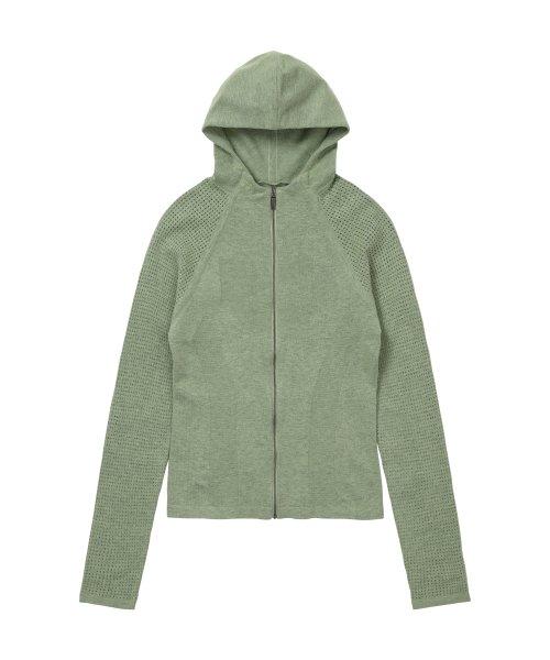 Sports Knit Hoodie Leaf Green