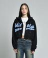 [기모선택] damage 2 hood zip-up (black)