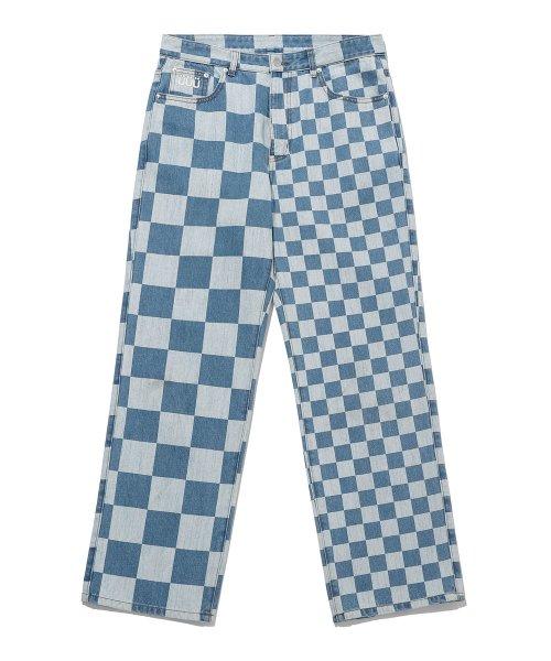 패턴 데님 팬츠 인디고(IK2CSMD110A)