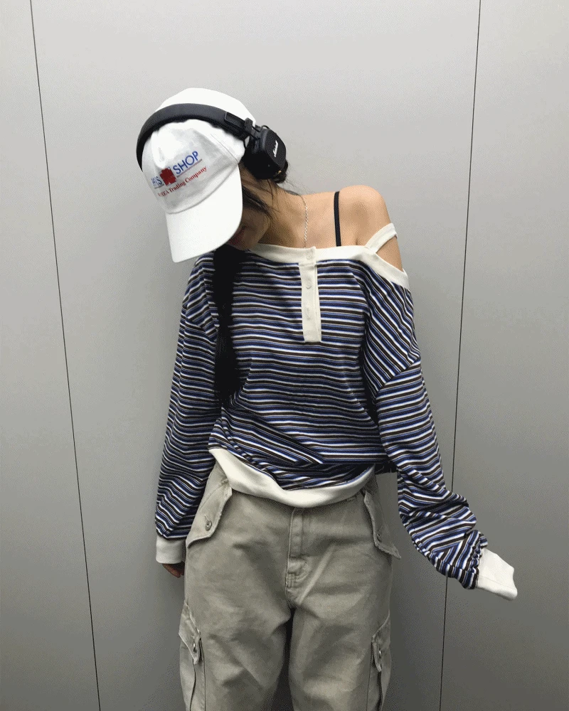 NERD STRIPE OFF SHOULDER MTM