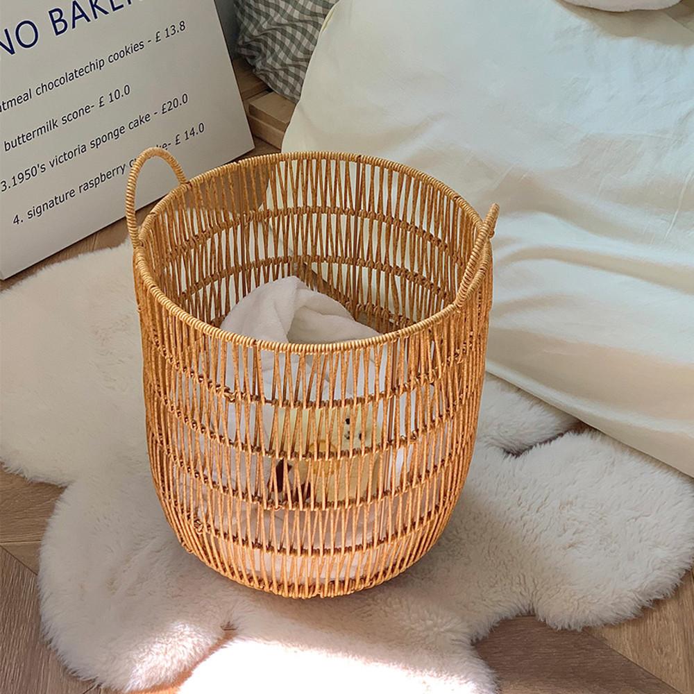 라탄 감성 다용도 바스켓 세탁바구니 수납 햄퍼