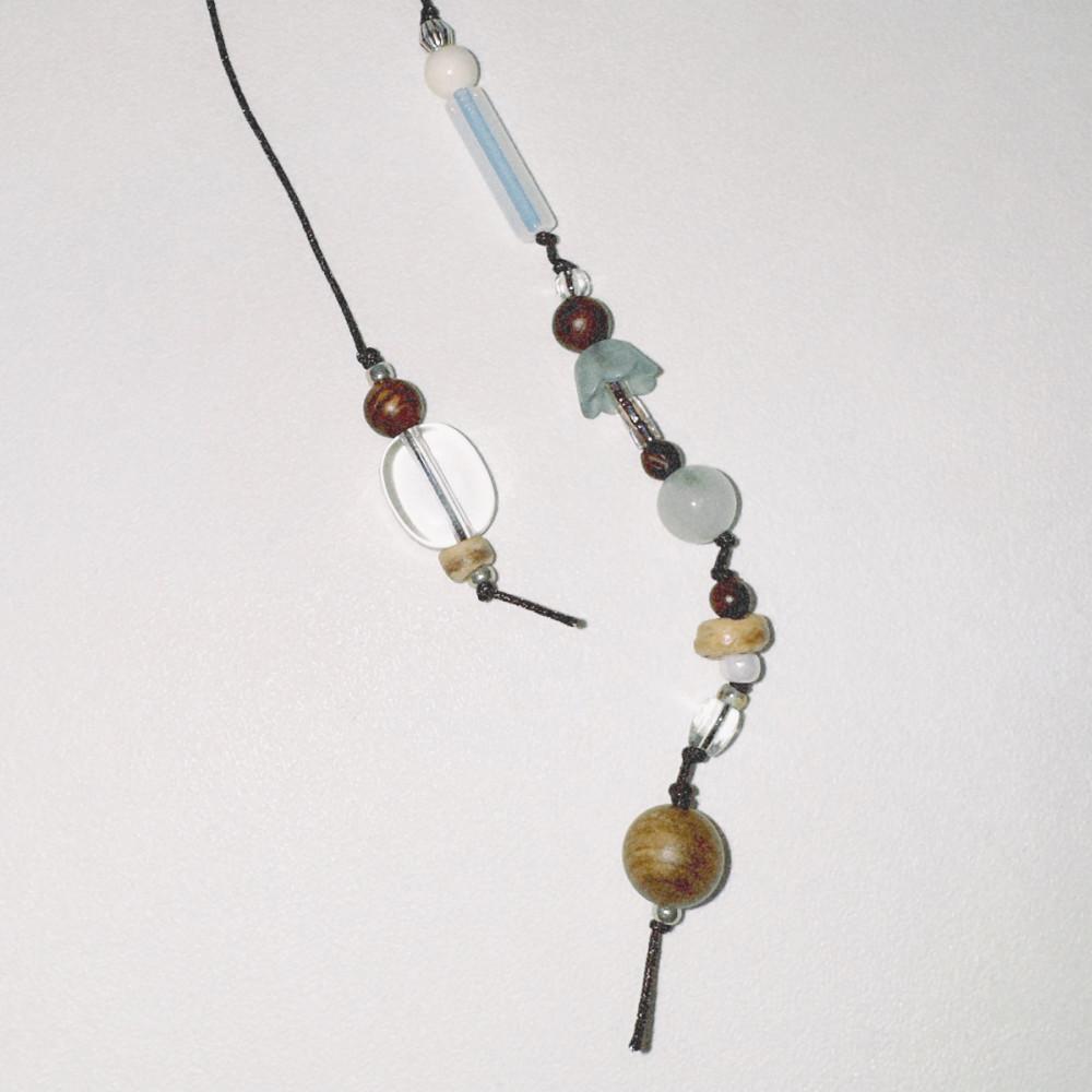 오무무 the flower bookmark 2 방울꽃 매듭 원석 끈 책갈피 끈갈피