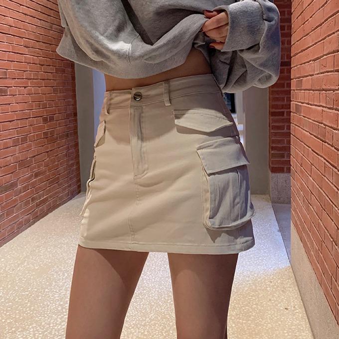 요거 카고 포켓 미니스커트