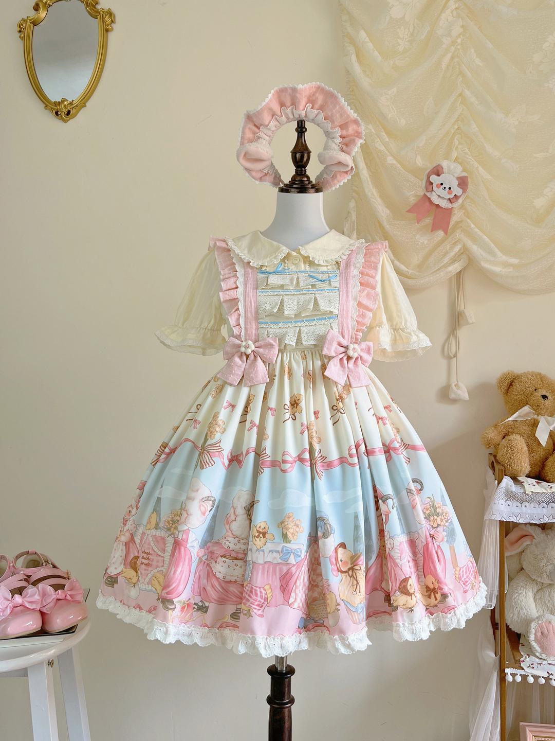 (Buyforme)Sheep Pattern Waltz Princess Lolita JSK Salopette