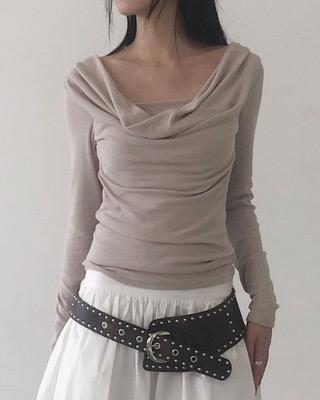 layered drap slim tee (3color)