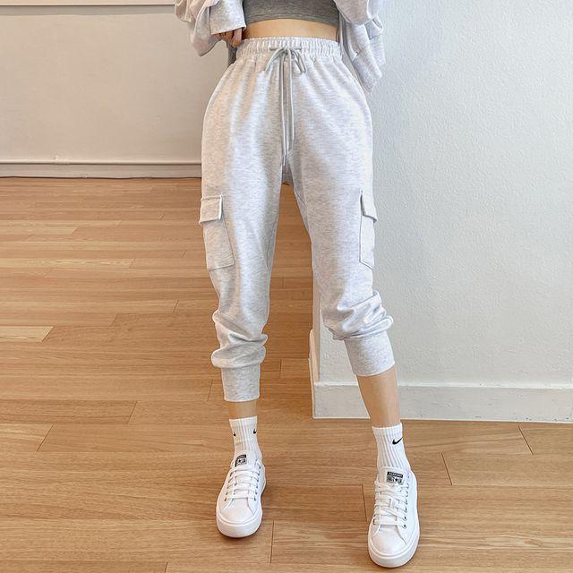 [기모선택/숏&롱/S-2XL]꾸안꾸 트레이닝 크롭후드집업&포켓조거팬츠 세트/단품 구매 가능!(3color)