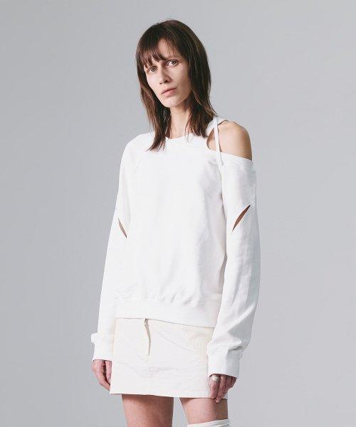 SLIT LAYERED SWEAT SHIRT WHITE