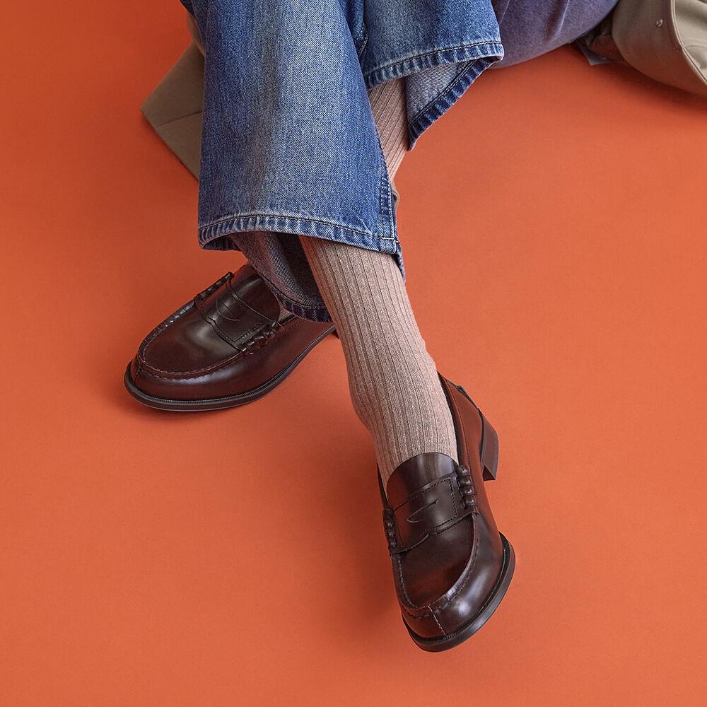 하루타 여성용 소가죽 페니로퍼-브라운 (HS-304_BROWN)