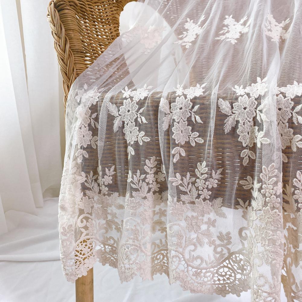 YM008 꽃자수 망사 커튼 레이스