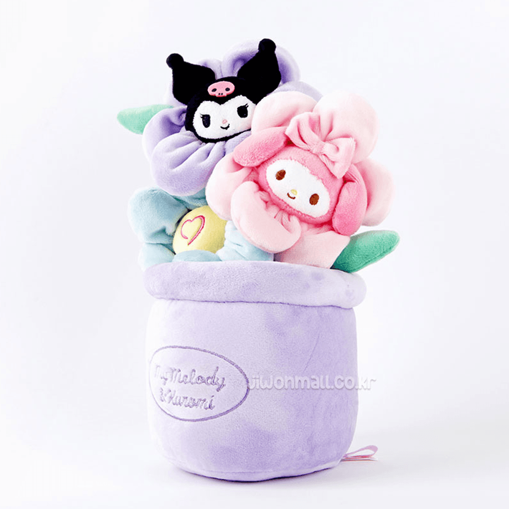 산리오 마이멜로디 쿠로미 꽃 화분 인형 중형 [정식제품]