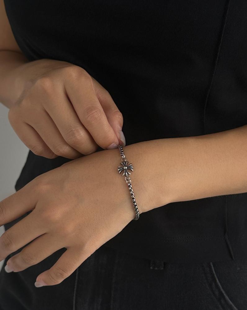 [써멀스톤] 크로스 팬던트 팔찌 써지컬스틸십자가팔찌 커플팔찌추천 B35 : 써멀스톤