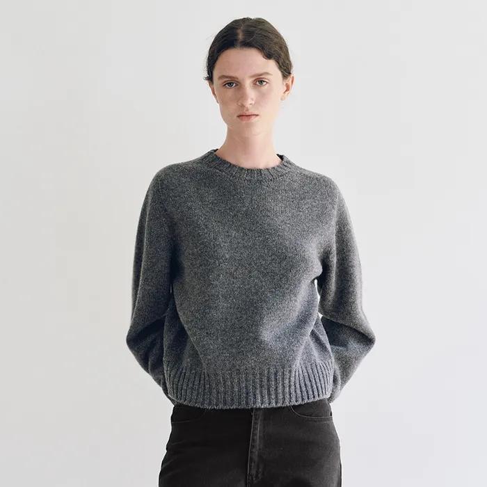 Bunny Wool Pullover Knit (Gray)