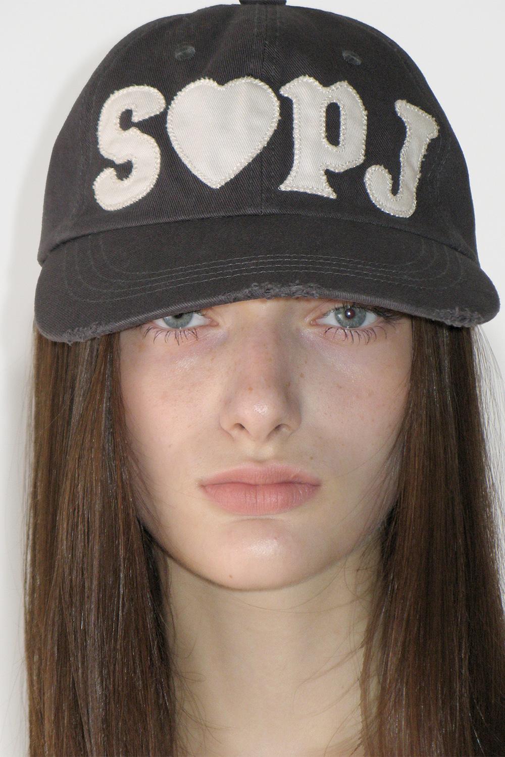 Washed SBPJ Patch Cap, CHARCOAL