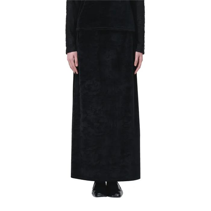 VELVET FLUID MAXI SKIRT (BLACK)