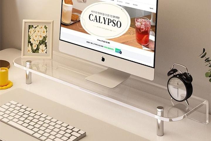 투명 모니터 받침대 컴퓨터 거치대 노트북 테블릿 아크릴 스탠드