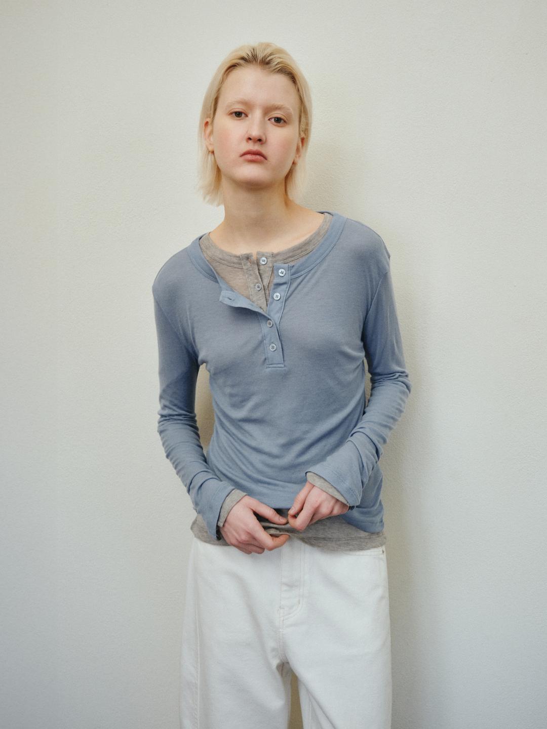 BUTTON JERSEY TOP_LIGHT BLUE