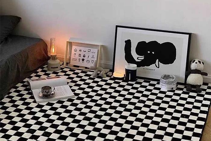 포인 체커보드 체크러그