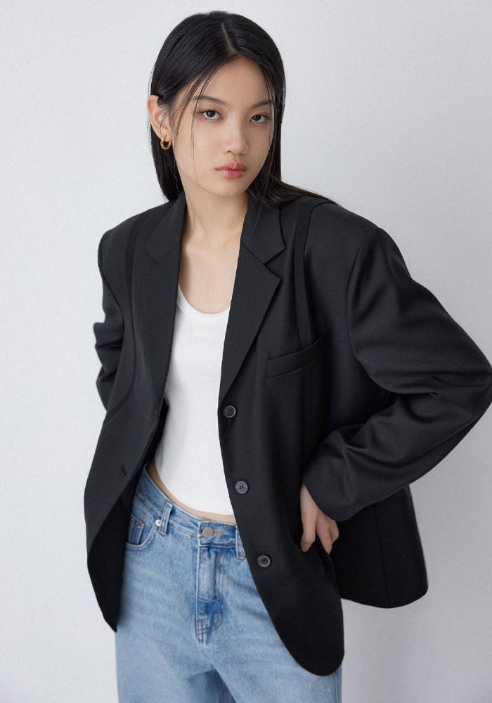 OVERFIT WOOL JACKET_BLACK