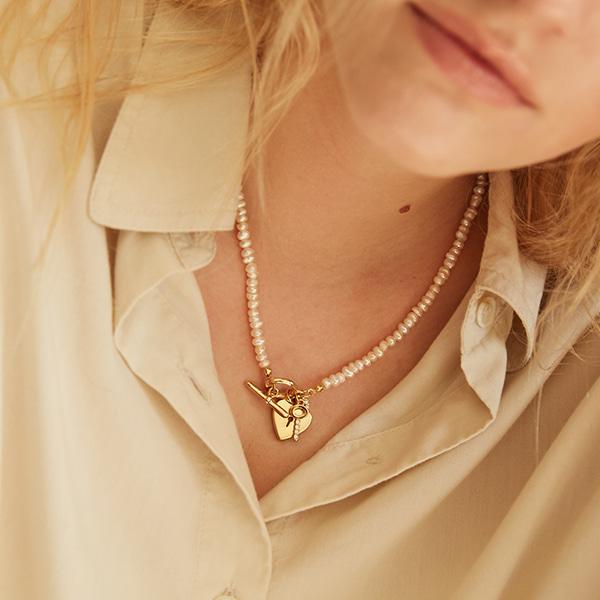 [트와이스 나연 착용]Open Your Heart Pearl Necklace_VH2279NE103M