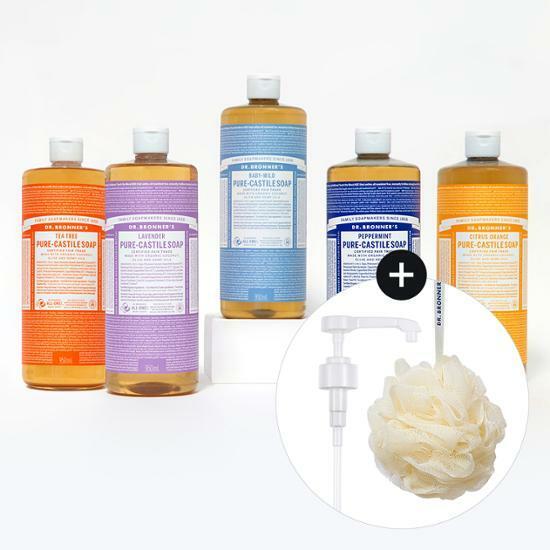 닥터브로너스 퓨어 캐스틸 솝 950ml 10종 택 1 (펌프+샤워볼 증정)