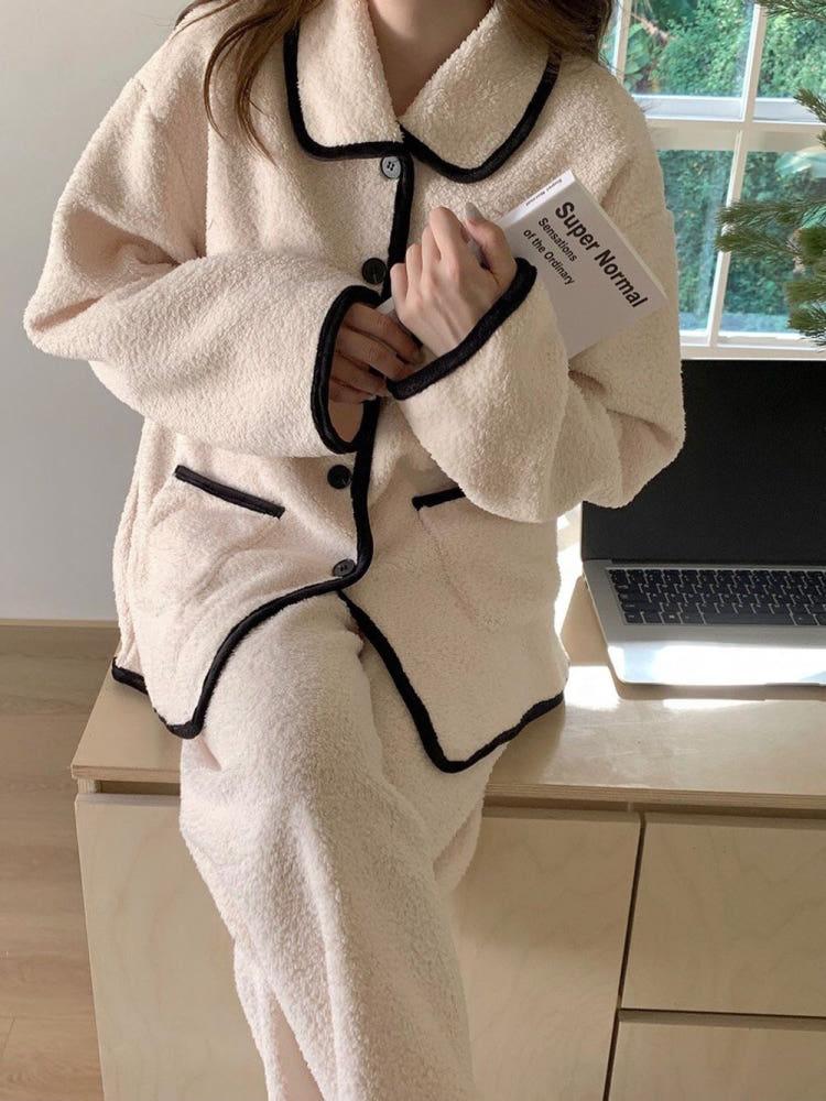 모어배색수면잠옷파자마