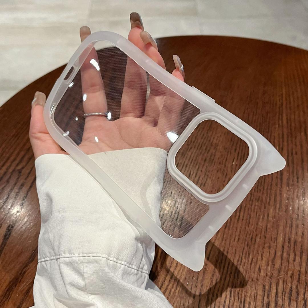 새벽다락방 당일발송 고양이 반투명 귀 범퍼 케이스 아이폰 11 12 13 14 15 프로 맥스 플러스 투명 화이트 블랙 핑크