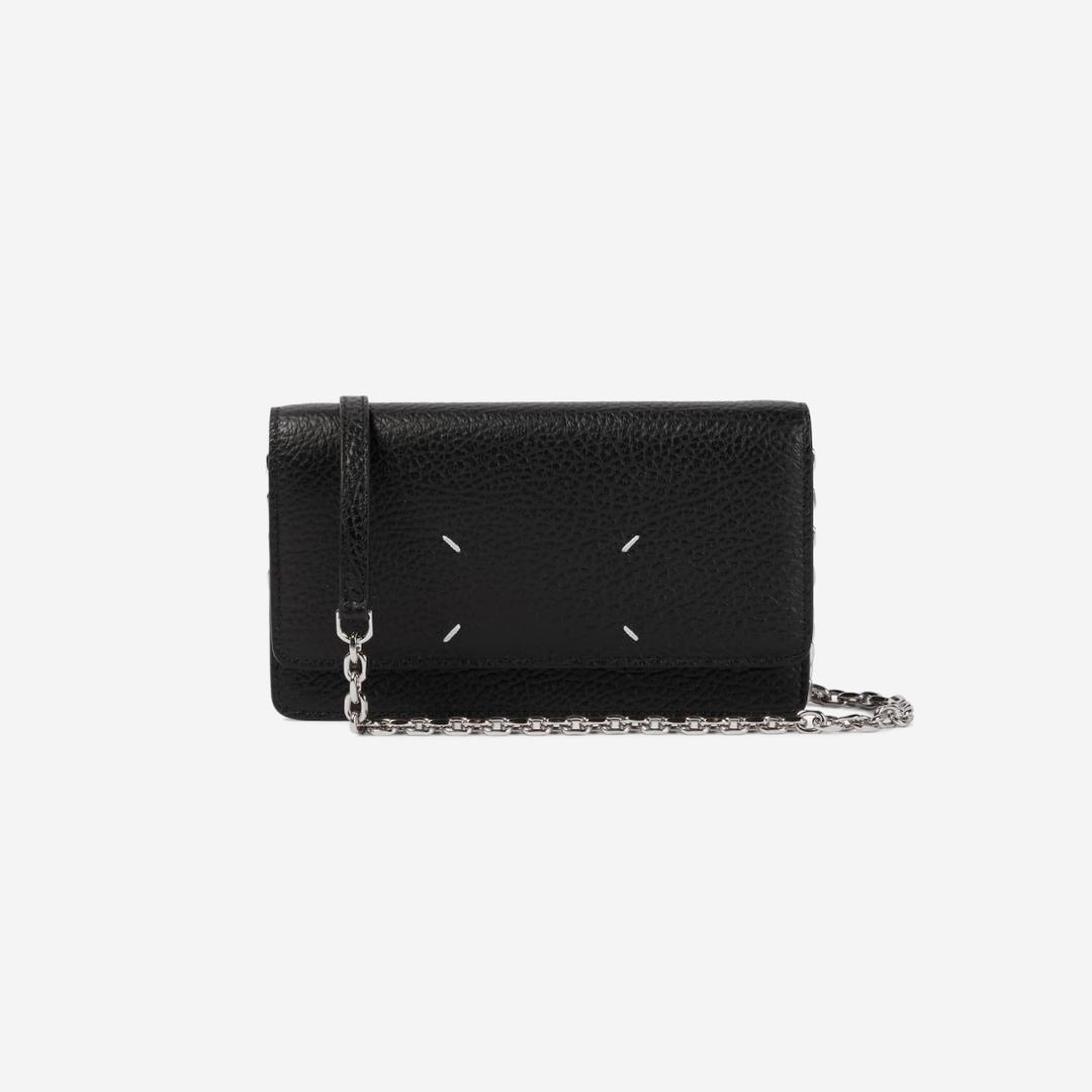 Maison Margiela Four Stitches Chain Flap Wallet Black