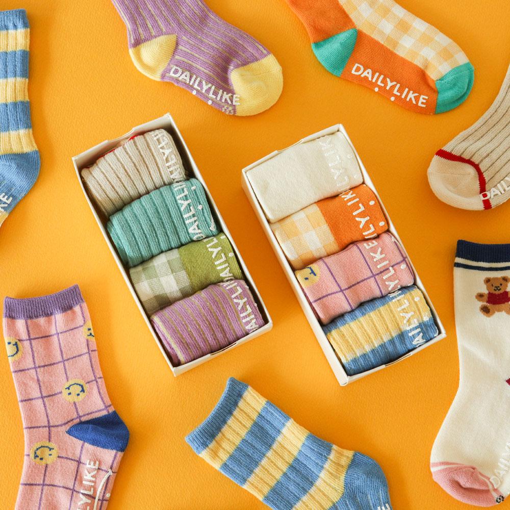[데일리라이크] 유아양말 4P 6P 세트 아동양말 미끄럼방지 아기양말 어린이집생일답례품
