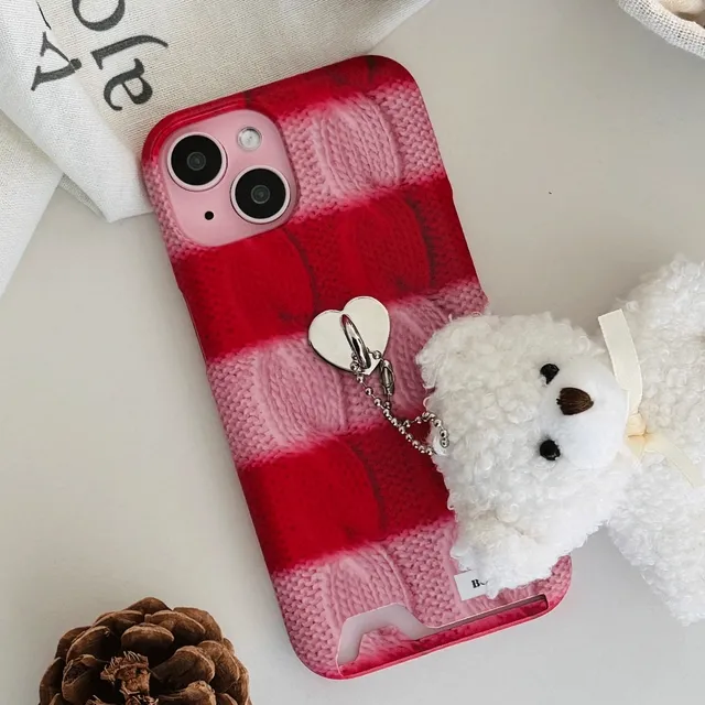 🧶꽈배기스트라이프 카드 포켓 수납 슬림하드 폰 케이스 아이폰 16 15 14 13 12 프로 맥스 미니 갤럭시 S24 S23 S22 플러스 노트20 울트라 친구 선물 니트 털