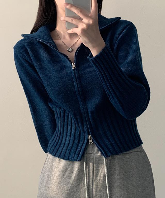 [포근핏/투웨이!] 가을 찰떡, 투웨이 크롭 도톰 하이넥 카라 니트집업, 가디건 6color