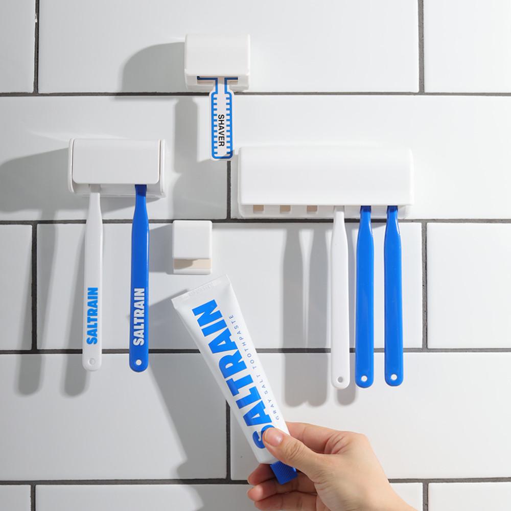 화이트 치약 칫솔 면도기 걸이 욕실 정리 거치대
