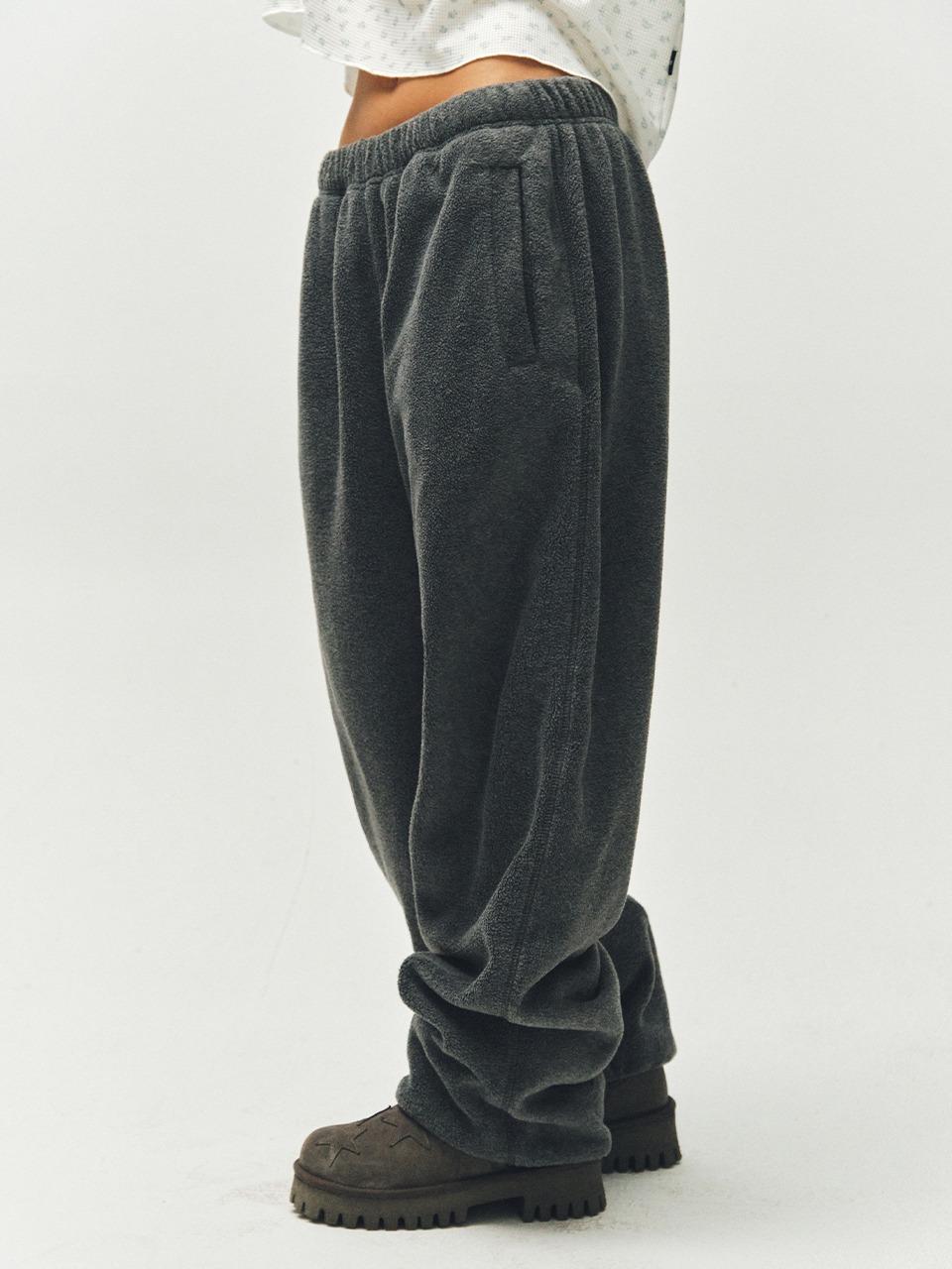[PLZPROJECT]WARM FLEECE JOGGER PANTS, CHARCOAL