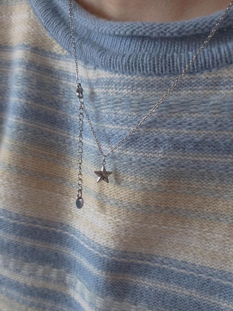 starlight necklace / 썸머하츠 별 입체 펜던트 써지컬스틸 체인 롱 목걸이