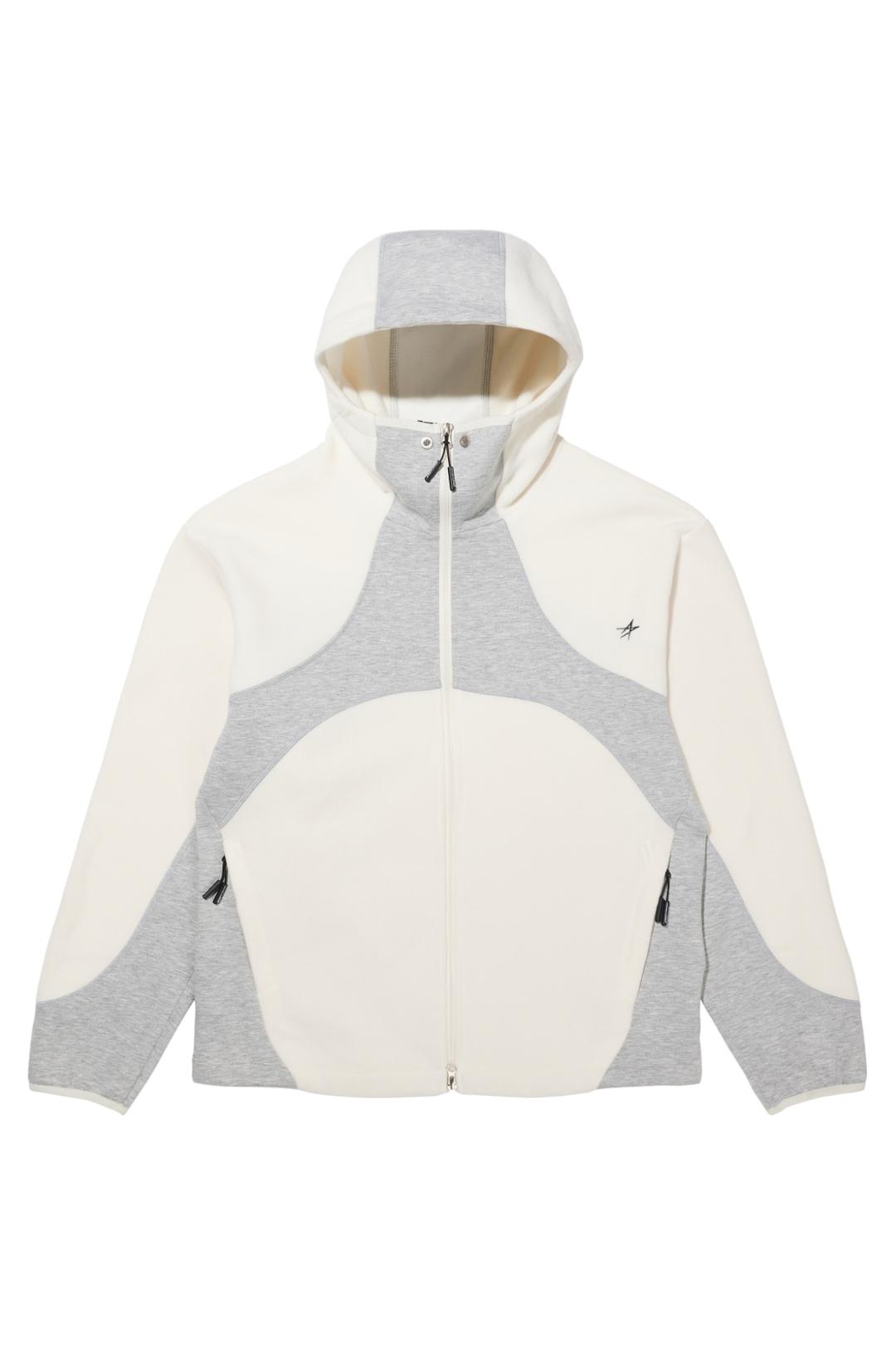 BLOCKING POLARTEC HOOD FULL-ZIP (IVORY)