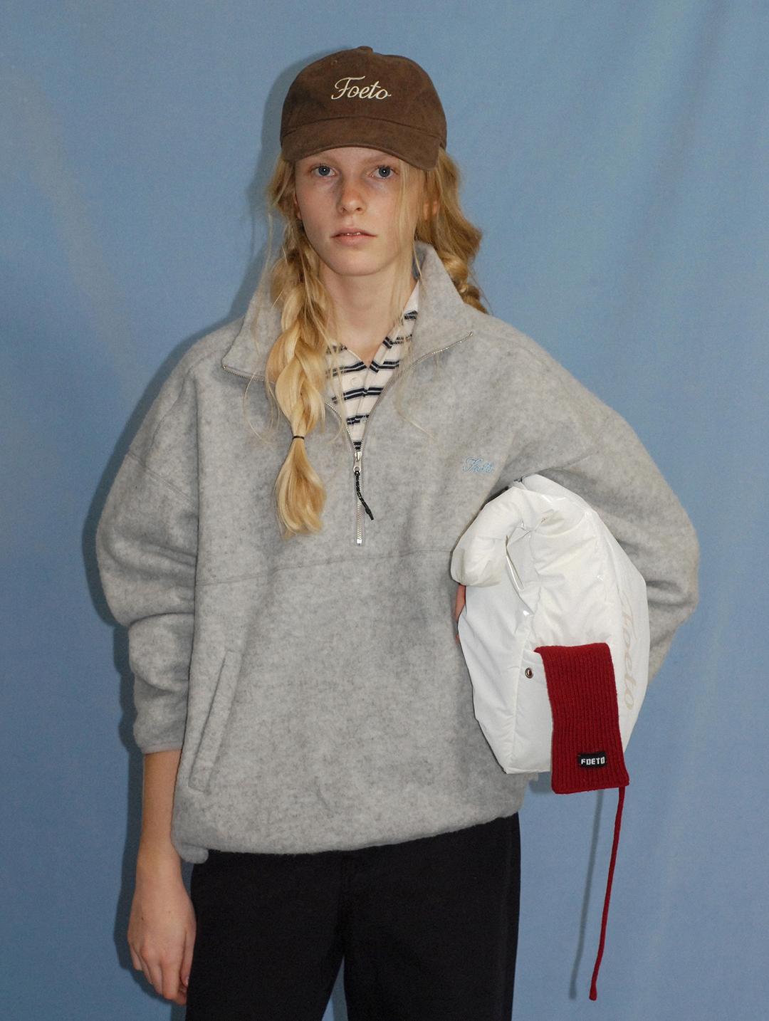 [2nd] Winter melt fleece zip-up - melange grey