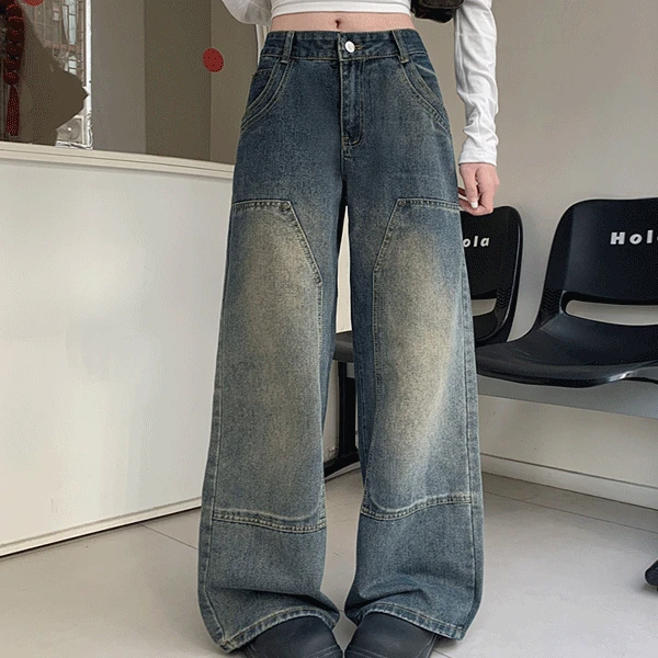 [캐주얼/힙무드] 발카 와이드 데님 팬츠