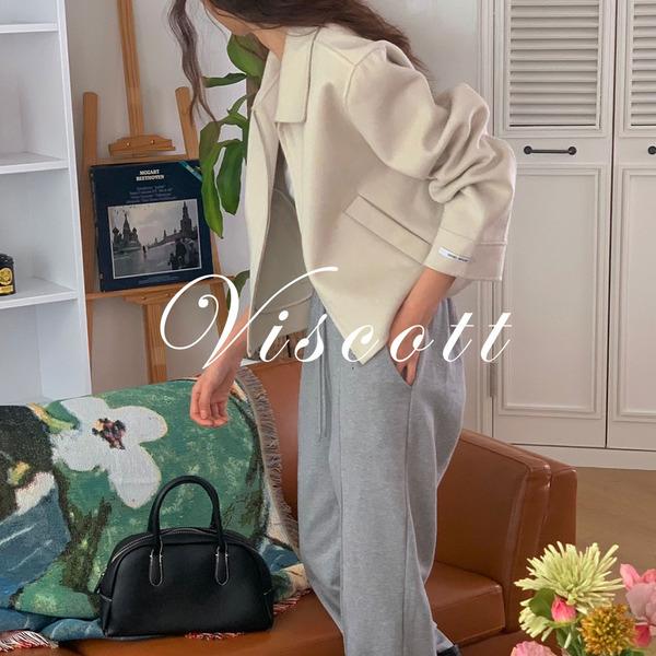 (무배) 울 핸드메이드 집업 숏 코트 375