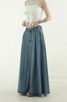 denim flare long skirt