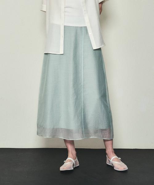 시스루 레이어드 스커트_CTS608(피스타치오)