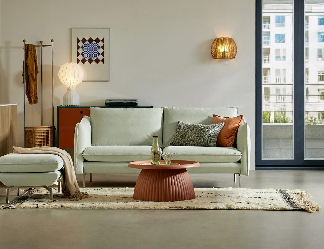 비어드 2인 포위브 패브릭 소파