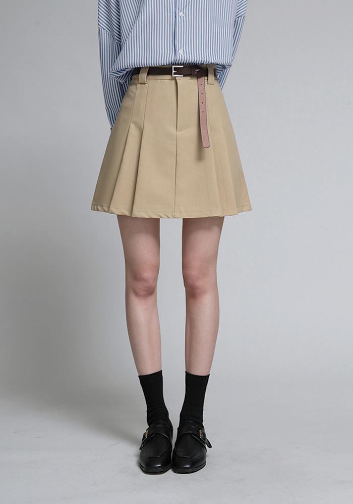 벨트set 플리츠미니스커트